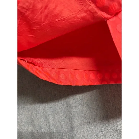 J.CREW "The Pencil Skirt" 0 Neon Coral Polka Dot Retro Chic Workwear - Picture 6 of 8